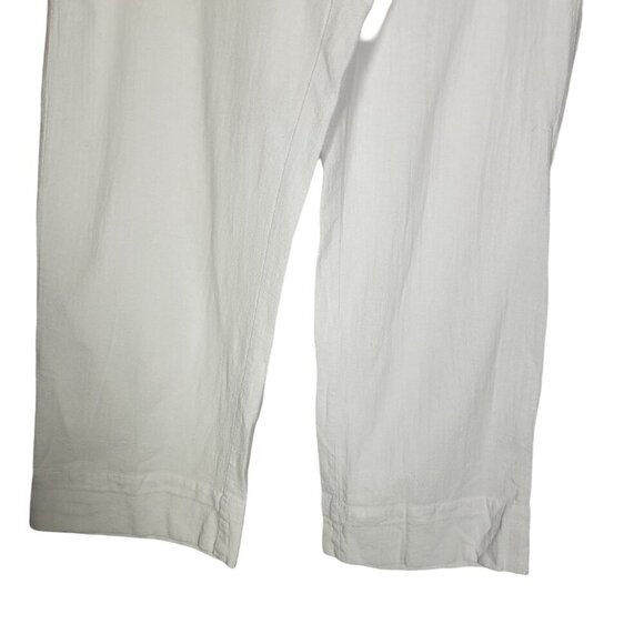 Soft Surroundings Women's White Textured Pull on High Rise Wide Leg Pants Size L - Picture 5 of 8